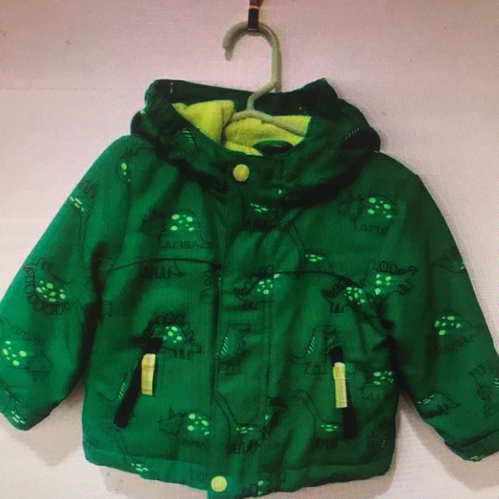 Green Dinosaur Print Kids Jacket
